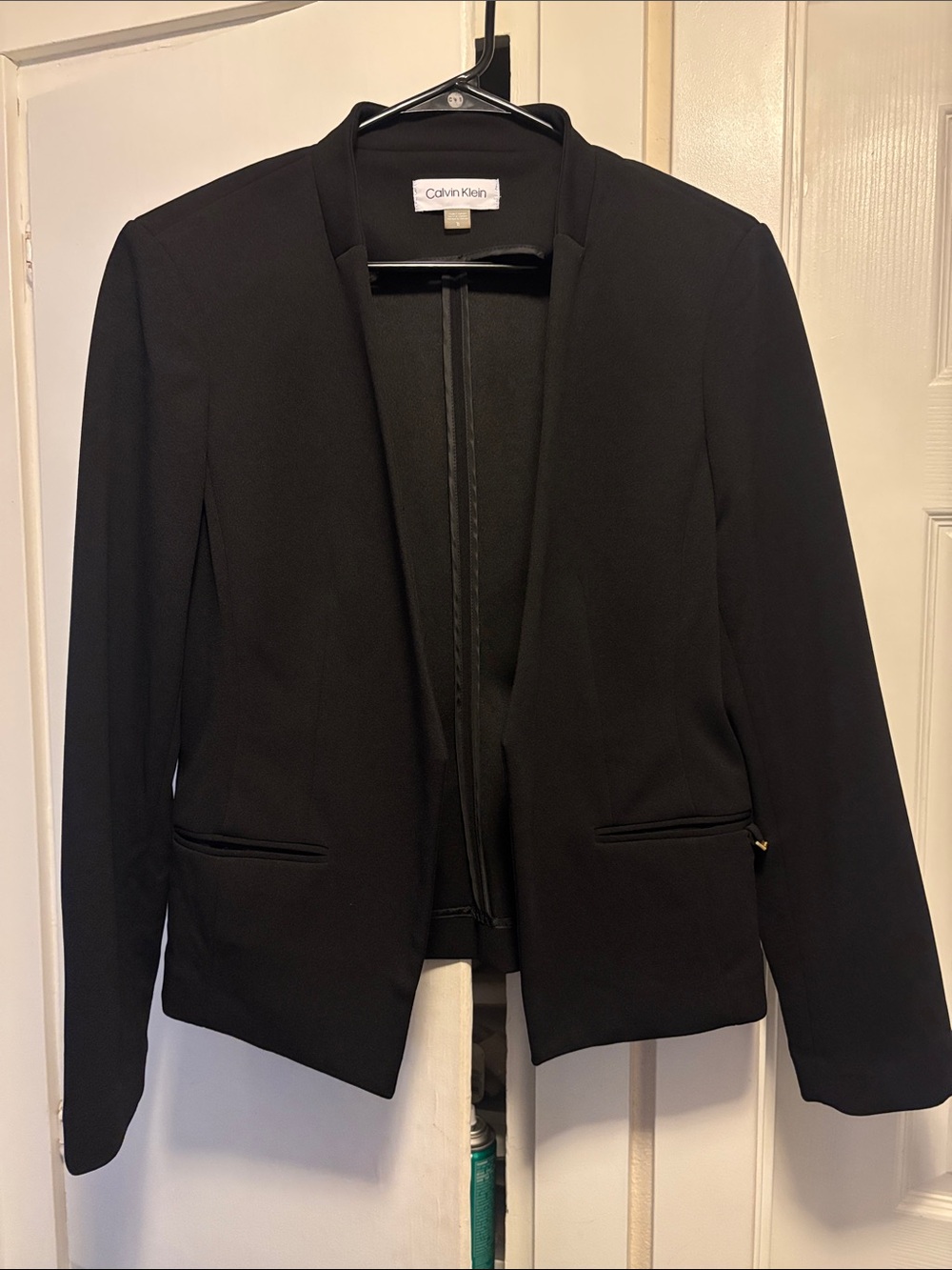 Calvin Klein Black Open-Front Tailored Blazer